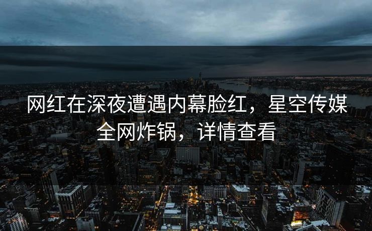 网红在深夜遭遇内幕脸红，星空传媒全网炸锅，详情查看